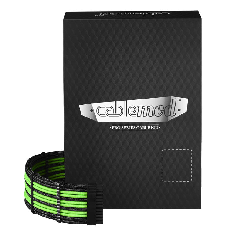 CableMod PRO ModMesh C-Series AXi, HXi RM Cable Kit - Svart/ljusgrön