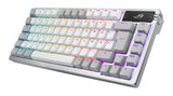ASUS ROG AZOTH MOONLIGHT WHITE 75% Wireless DIY Custom RGB Gaming Keyboard, NX Red Switches, OLED Display, PBT