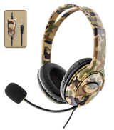 Nyko Combat – gamingheadset i grøn camouflage – produktbillede med mikrofon