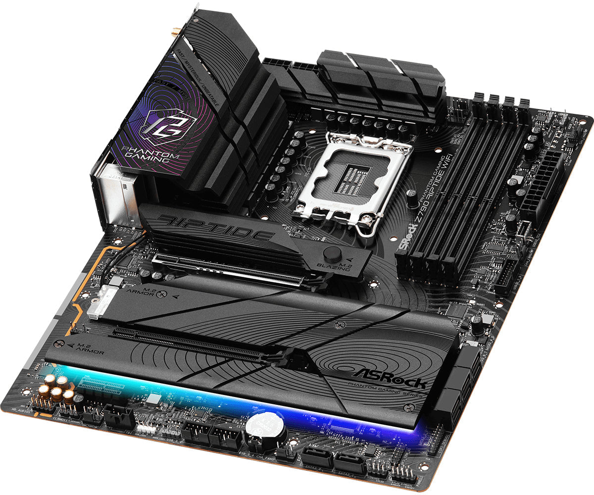 ASRock Z790 RIPTIDE WIFI Moderkort - Intel Z790 - Intel LGA1700-sockel - DDR5 RAM - ATX - Detaljhandel