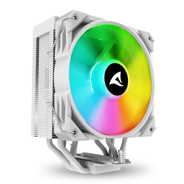 Sharkoon A40 RGB CPU-køler – hvid, 120 mm, 4 heatpipes – billede 1