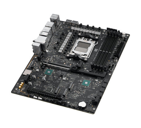 ASUS ROG STRIX X870E-H GAMING WIFI7 – ATX AM5 bundkort – skråt ovenfra med afdækning fjernet