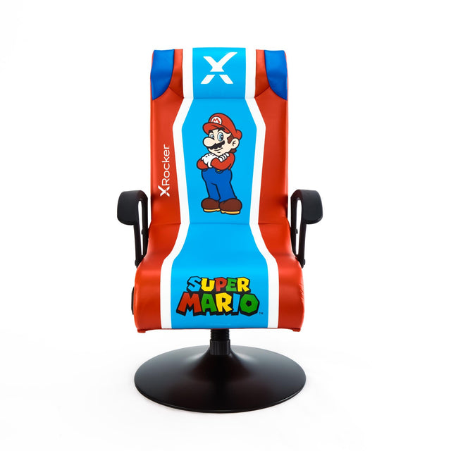 X-ROCKER: Super Mario 2.1 Audio Pedestal Chair - Red/Blue X-Rocker