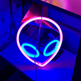 Alien Neon LED Lampe Blå Øjne Geekd