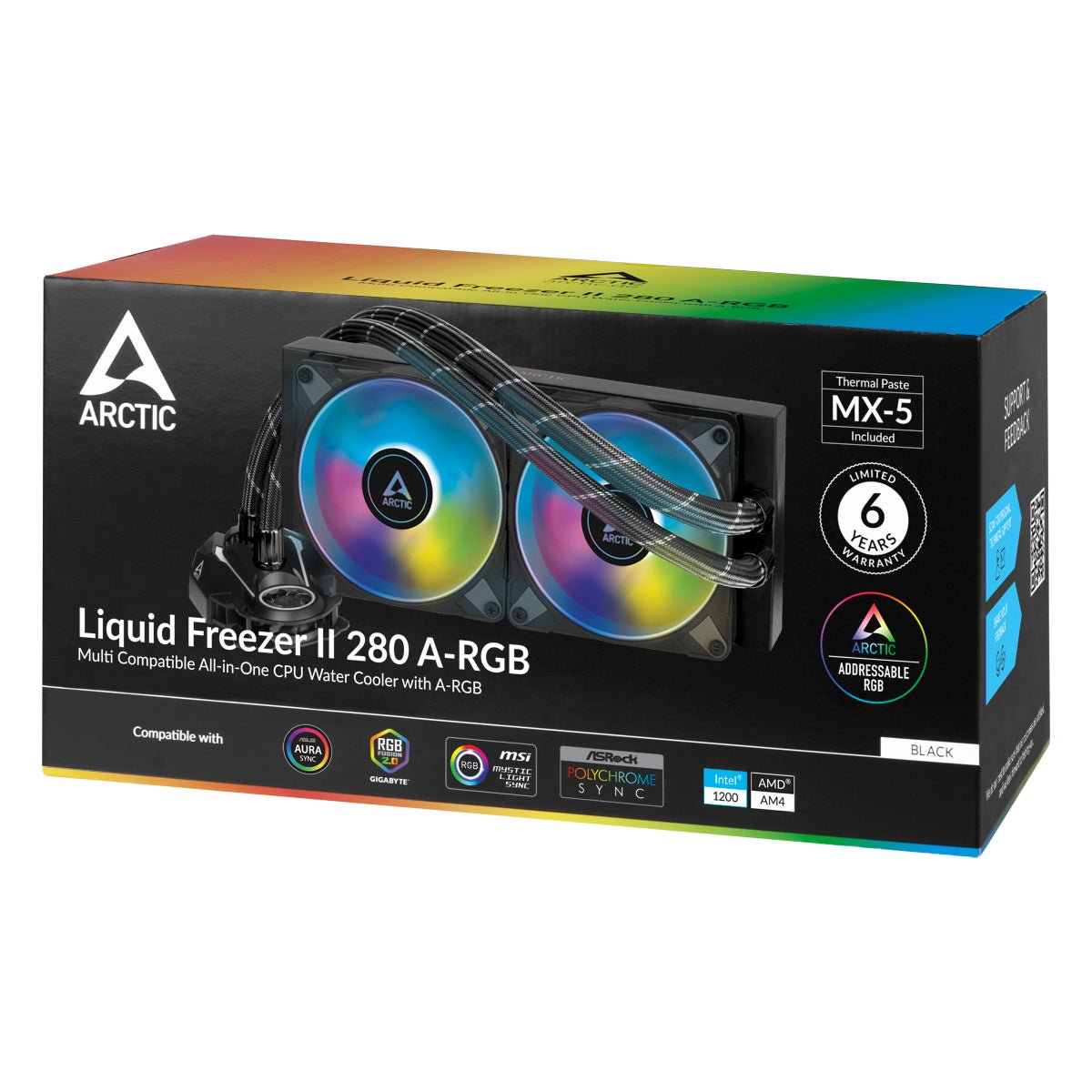 ARCTIC Liquid Freezer II 280 A-RGB Processors flydende kølesystem 1-pack Sort 140 mm ARCTIC