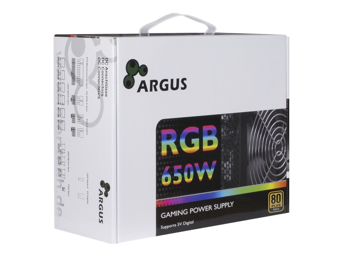 Inter-Tech Argus RGB-650W CM II Strømforsyning 650Watt