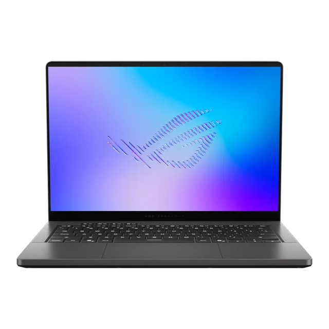 ASUS ROG Zephyrus G14 GU405AP i Eclipse Gray, åben set forfra