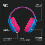 Logitech - G435 Lightspeed Wireless Gaming Headset - Blå
