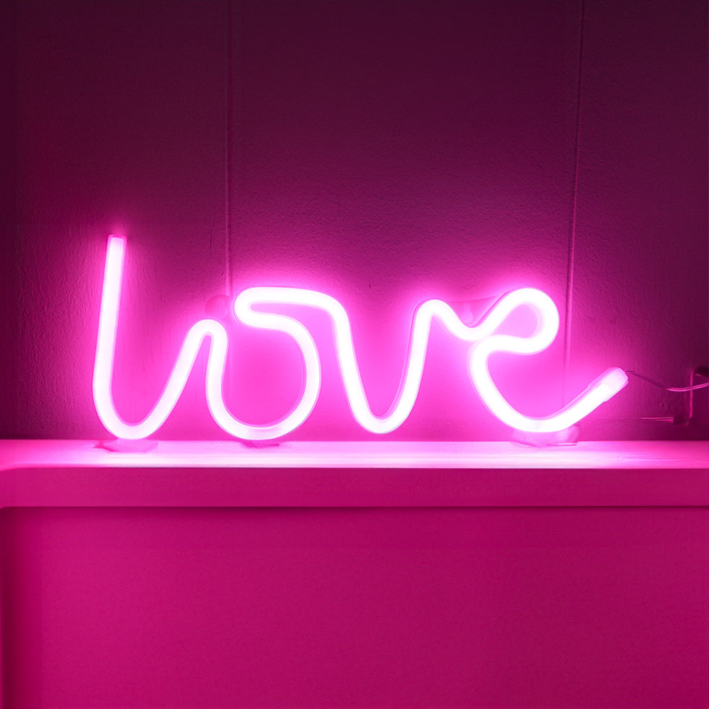 Love Neon Led Lampa Rosa