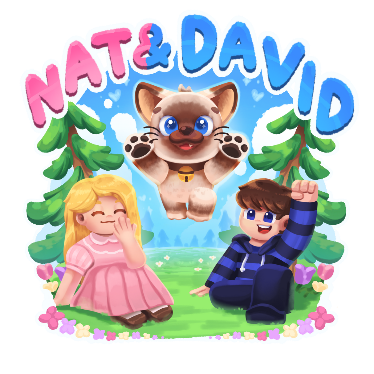 David &amp; Nat &amp; Olaf Print - Liten