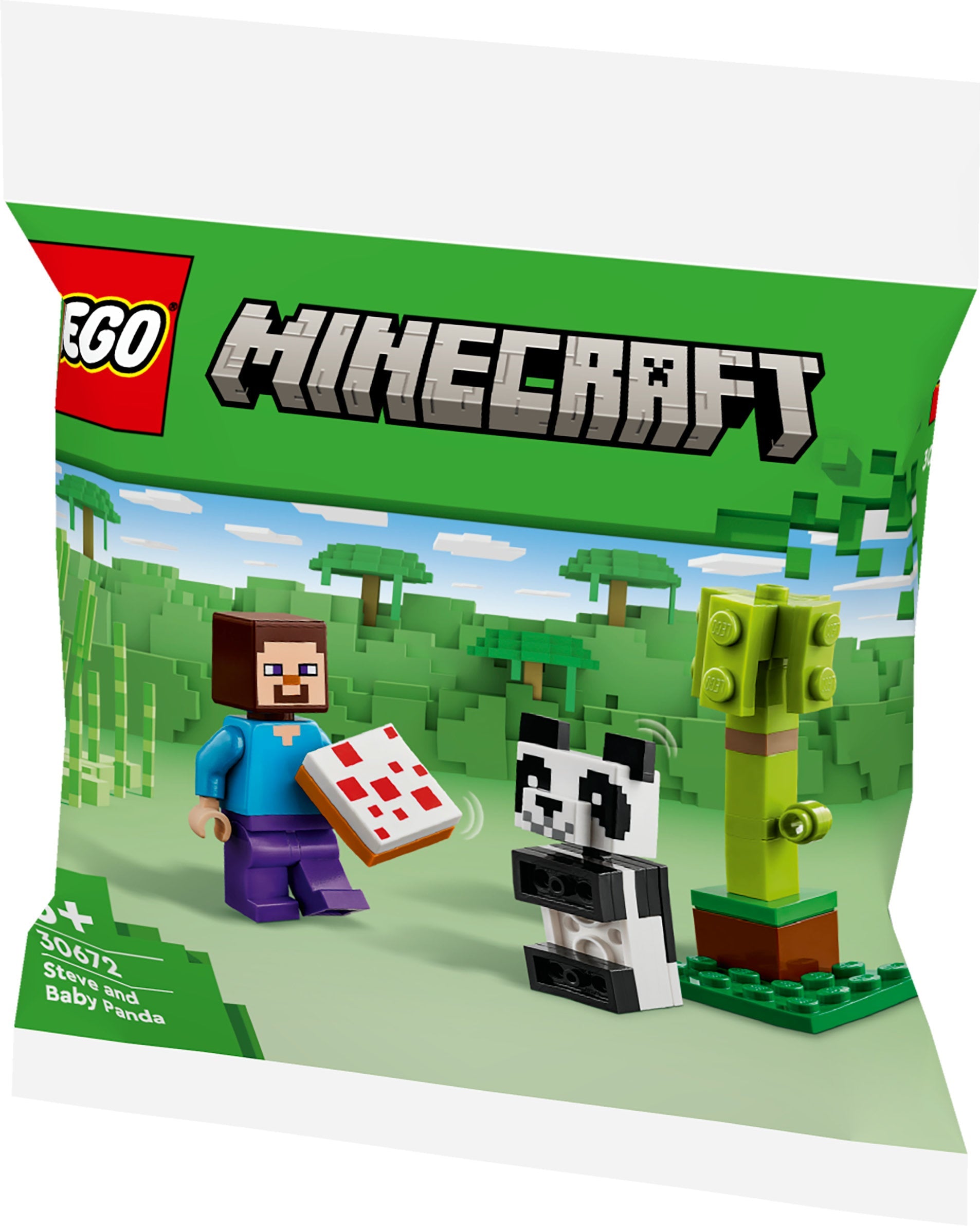 LEGO 30672 Minecraft Steve Med Baby Panda, Byggleksak