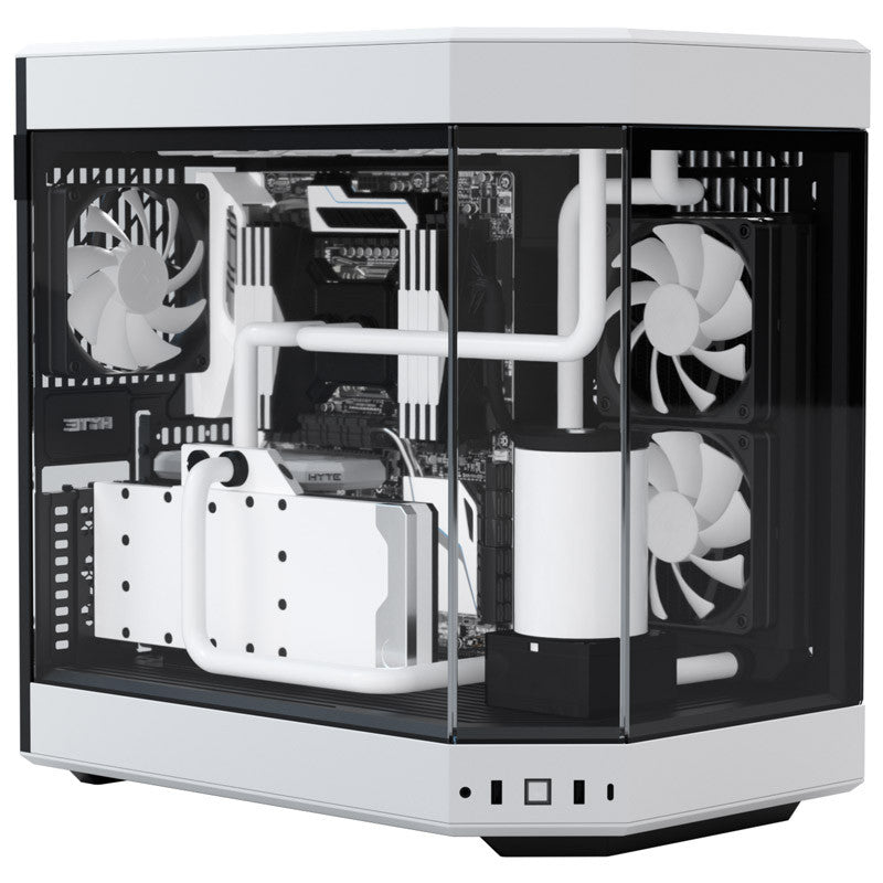 Hyte Y60 Midi Tower - svart/vit, PCI-e 4.0, panoramautsikt över glas
