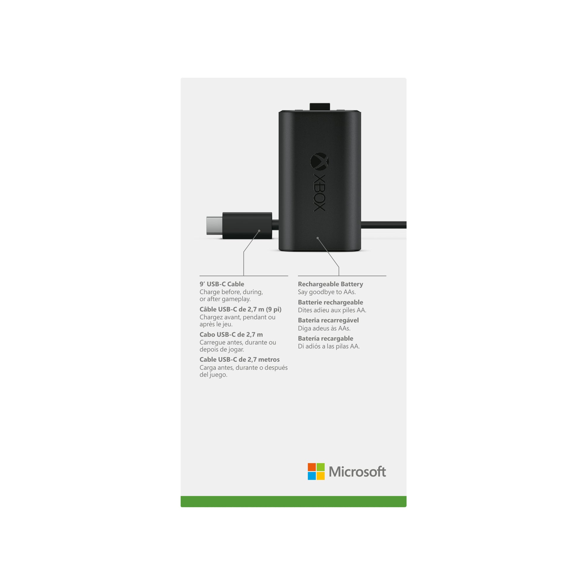 Microsoft Xbox Uppladdningsbar | USB-C-kabel Externt Batteripaket