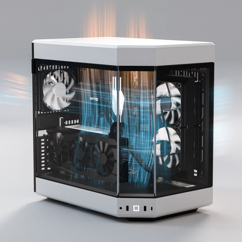 Hyte Y60 Midi Tower - svart/vit, PCI-e 4.0, panoramautsikt över glas