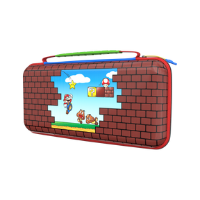 Turtle Beach PlayTrek – Switch 2-etui – Mario Bricks – rejseetui med Mario Bricks-motiv skråt forfra