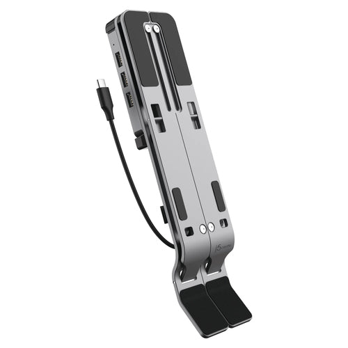 j5create – foldbart laptopstativ med fire USB-A-porte – Stativ foldet sammen