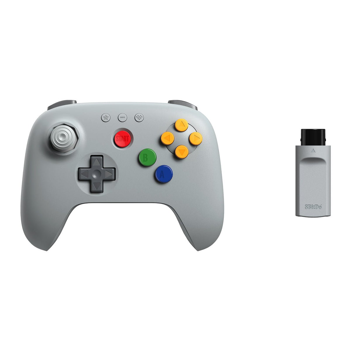 8Bitdo - 64 Wireless 2.4G Controller - Grey 8Bitdo