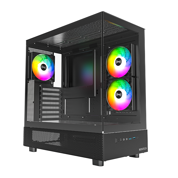 Montech XR TG Black- 3x 120 ARGB PWM-fläktar