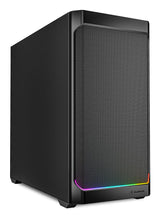 Sort Sharkoon MK4 RGB Strip kabinet med meshfront og smal RGB-stribe