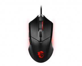 MSI CLUTCH GM08 – gamingmus med rød belysning – mus set ovenfra