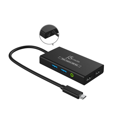 j5create JVA01-N USB-C-hub med HDMI-capture – produktbillede 3