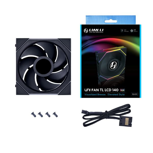 Lian Li UNI FAN TL LCD, Svart - 140mm