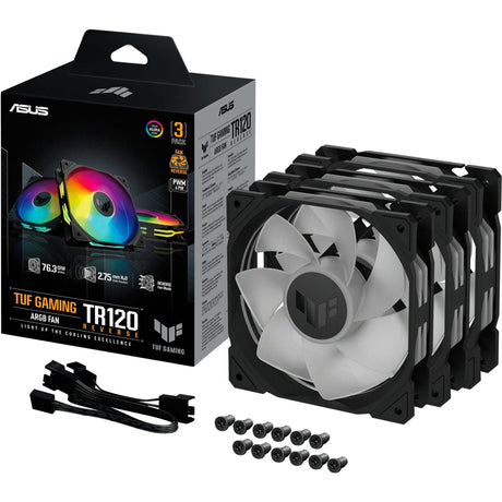 ASUS TUF GAMING TR120 ARGB – kabinetblæser – Sort – Reverse – 3-pak