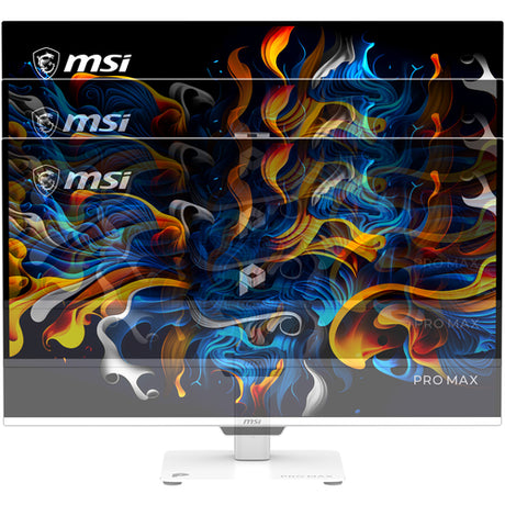MSI PRO MAX 271UPXW12G – 26,5″ 4K QD-OLED-skærm, hvid – højdejustering illustreret