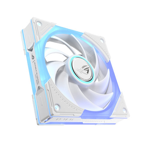ASUS ROG Eurux GR120 ARGB Fan White Single Pack – set skråt fra siden