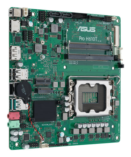 ASUS PRO H610T-CSM bundkort set skråt fra venstre