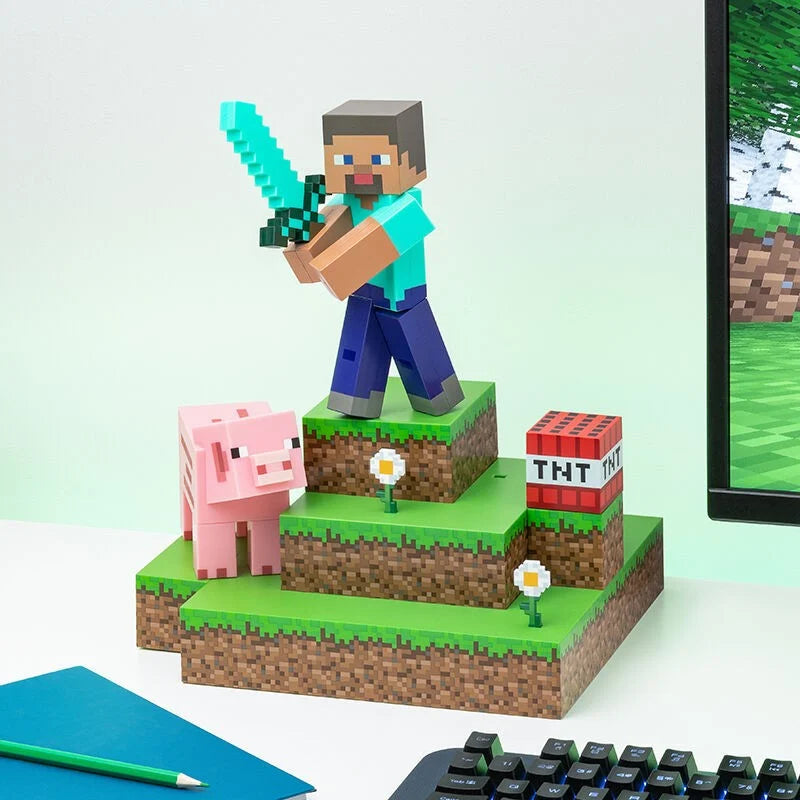 Minecraft Steve Diamond Lampa - 30cm