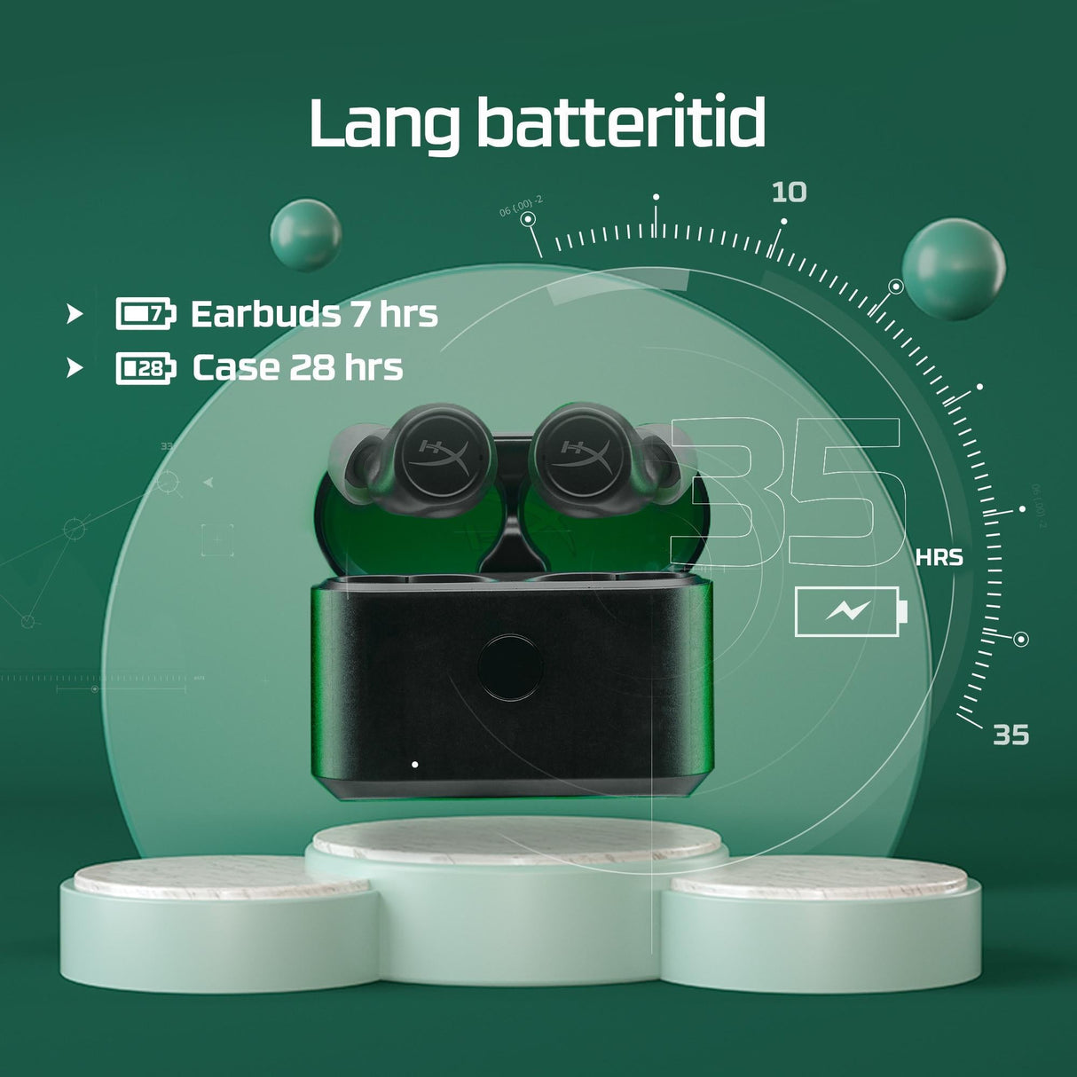 HyperX Cirro Buds Pro Wireless True Trådlösa Hörlurar Blå