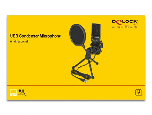 Delock USB Kondensator Mikrofon Set - für Podcasting, Gaming und Gesang DeLOCK
