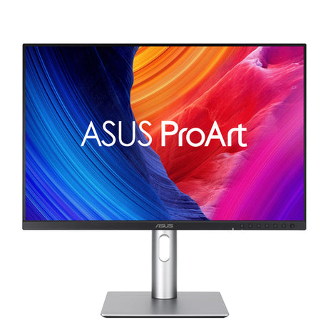 ASUS ProArt PA248QFV set forfra med sølvfarvet stander