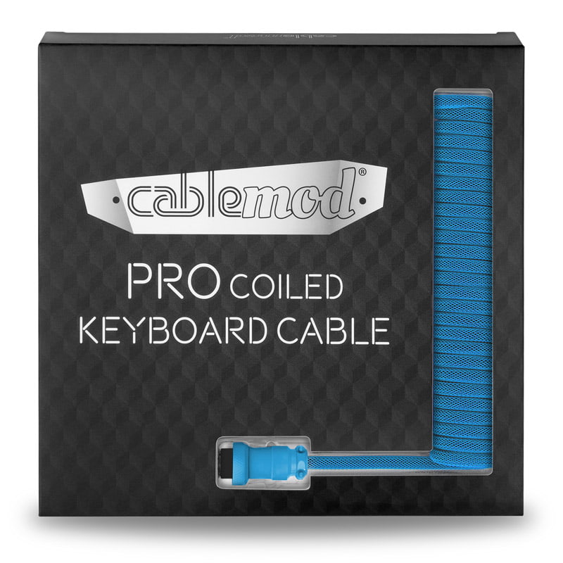 CableMod Pro Coiled Keyboard Kabel USB A Till USB Typ C, Spectrum Blue - 150cm