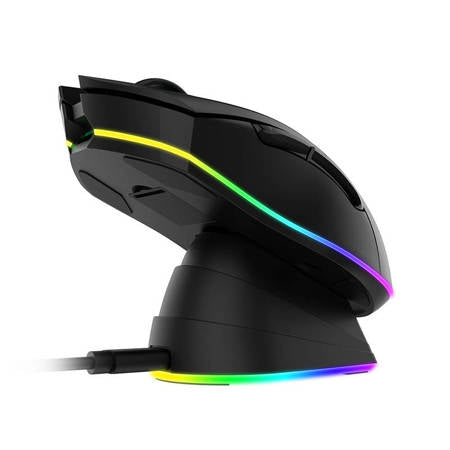 Trådlös Spelmus + Laddningsdocka Dareu EM901X 2.4G (svart)