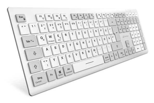 Sharkoon OfficePal K30W trådløst tastatur, hvid, tysk layout