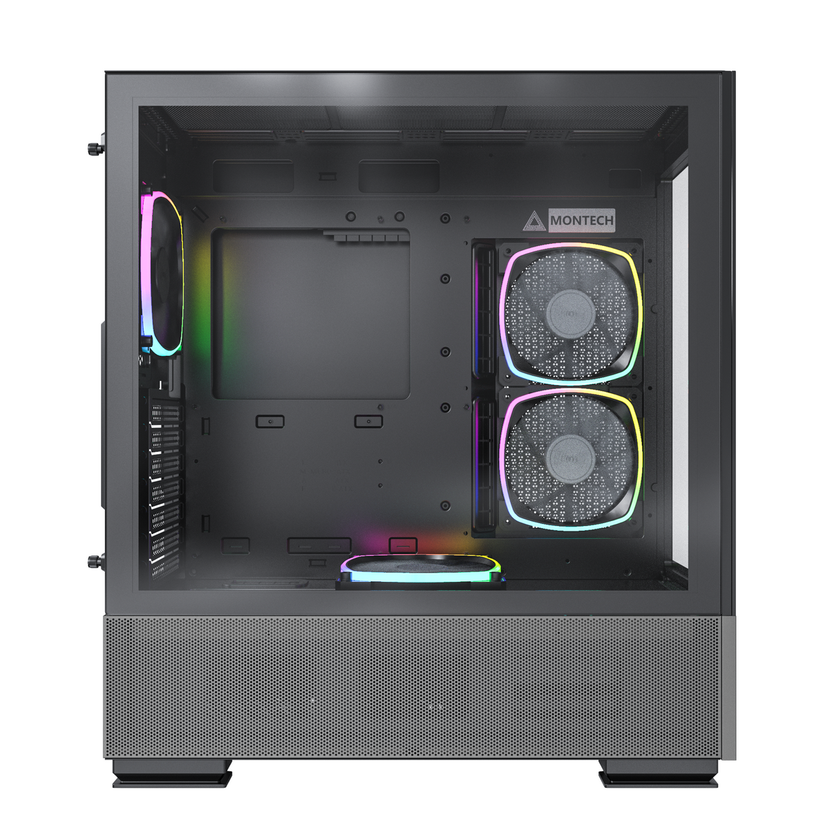 Montech Sky Two Black - Midi-torn, E-ATX, 4x ARGB PWM-fläktar