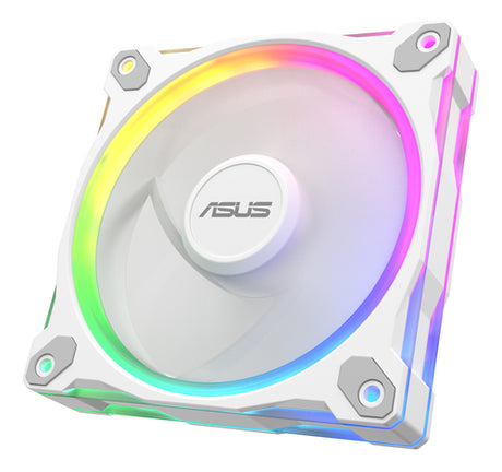 ASUS Prime MR120 ARGB – ARGB-belyst front fra en anden vinkel