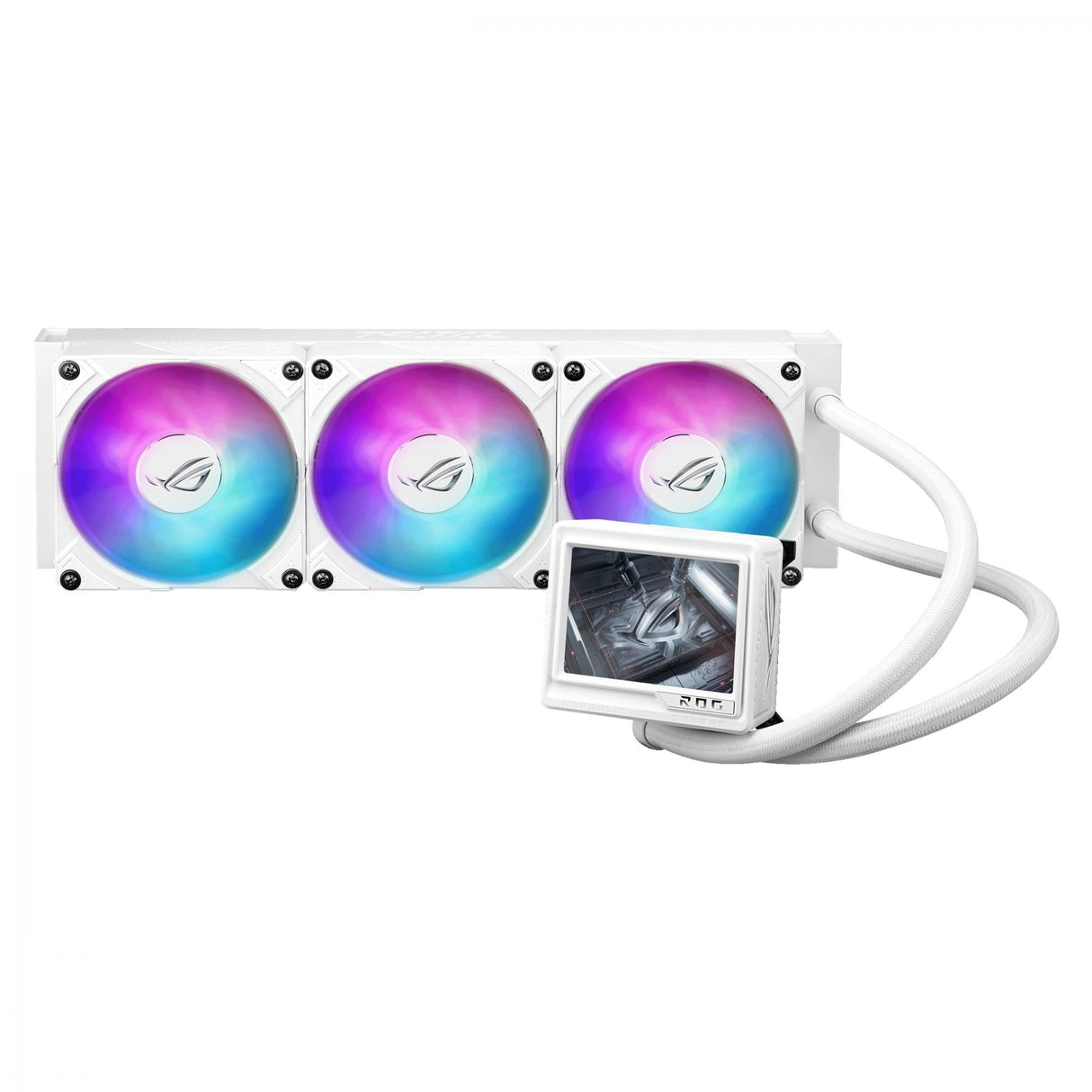 ASUS ROG RYUJIN III 360 ARBG EXTREME WHITE LCD AiO Liquid Cooler w. 3.5" LCD, Asetek Gen8 pump ASUS