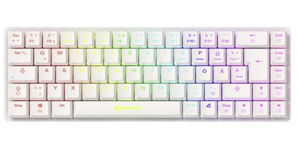 Hvidt Sharkoon PureWriter W65 tastatur med tysk layout