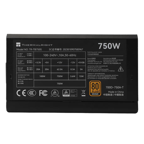 Thermalright TR-TB750S  Black - PSU, 80+ Bronze, 750W Shenzhen Deli Ming Technology Co. LTD (Thermalright)