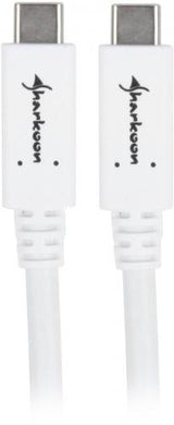 Hvidt Sharkoon USB-C til USB-C-kabel med to hanstik