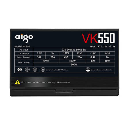 Datorströmförsjöning Aigo VK550 550W (svart)