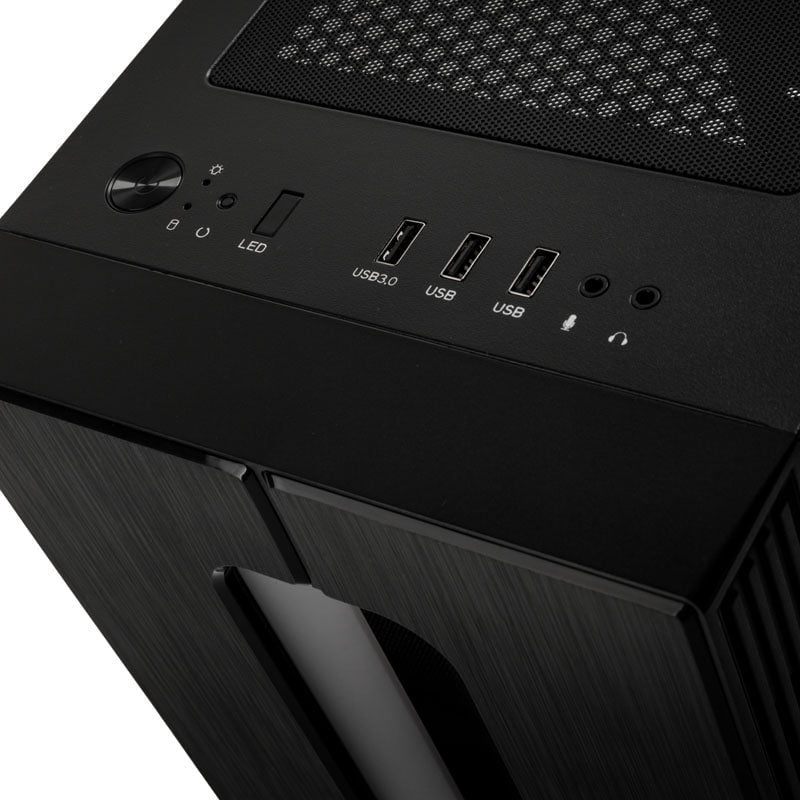 Kolink Nimbus RGB Midi-Tower, härdat glas - Svart