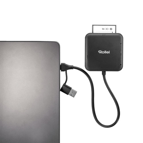 Rollei 4-i-1 kortlæser – SD, microSD, CF og Memory Stick – detalje eller anvendelse 7