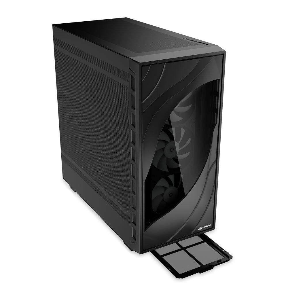 Sharkoon Rebel C80M RGB Black Mesh Airflow 4x 120mm ARGB PWM Fans USB-C Dual 360mm Radiator ATX Gaming PC Case Sharkoon