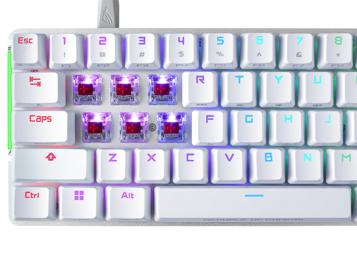 ASUS ROG FALCHION ACE 65 % Vit RGB Kompakt USB-C Gaming NXRD Mekaniskt Tangentbord PBT Tangentkapslar