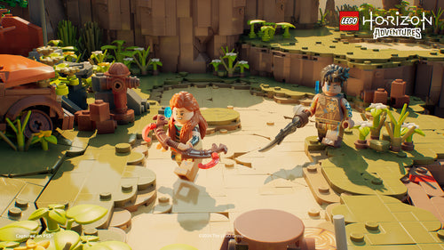 LEGO Horizon Adventures – figurer i et solbelyst LEGO-landskab