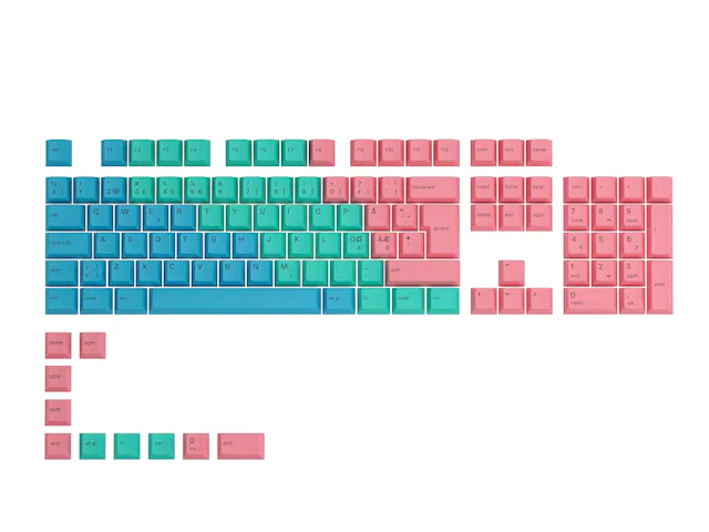 Glorious GPBT Keycaps - 115 PBT Keycaps, ISO, Nordic Layout, Pastell